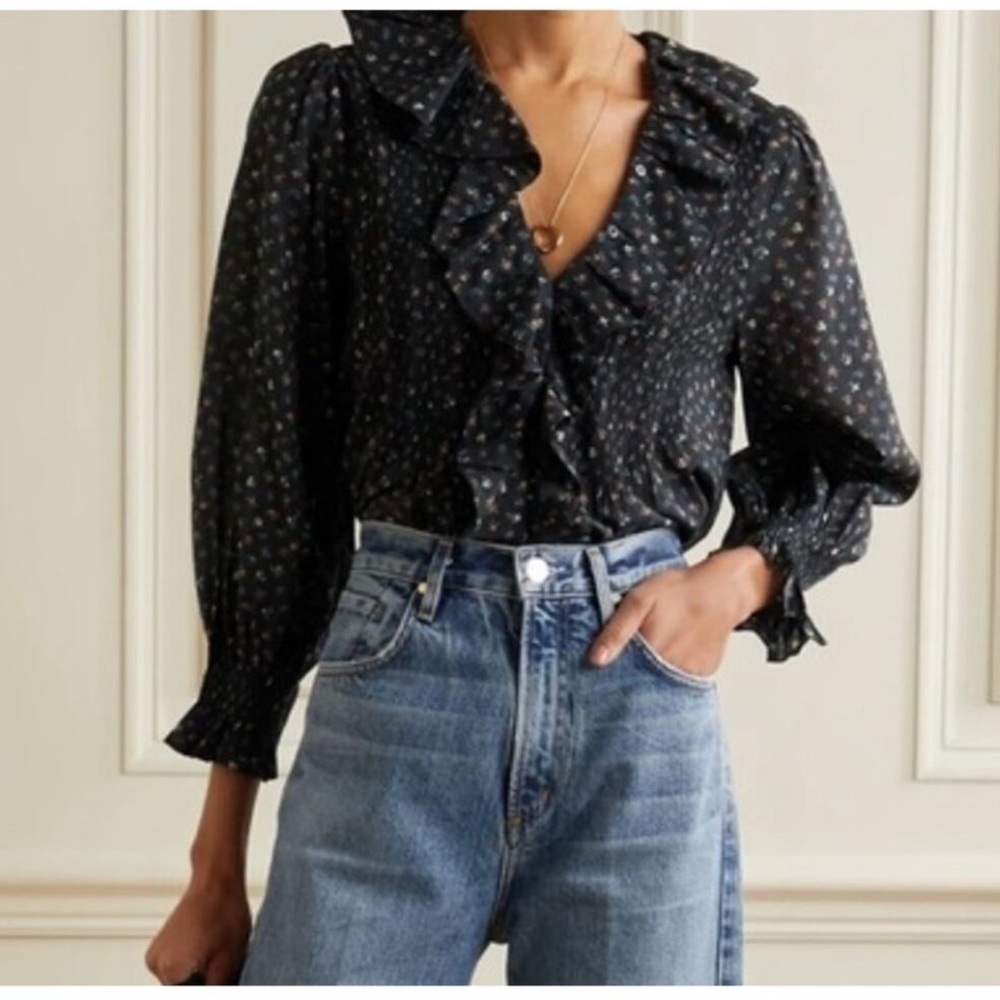 Dôen “Hardy” Top in Black Parc Monceau Floral